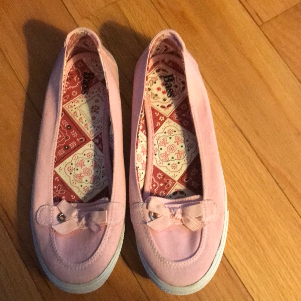 Girls Bass pink slip on shoes NWOT